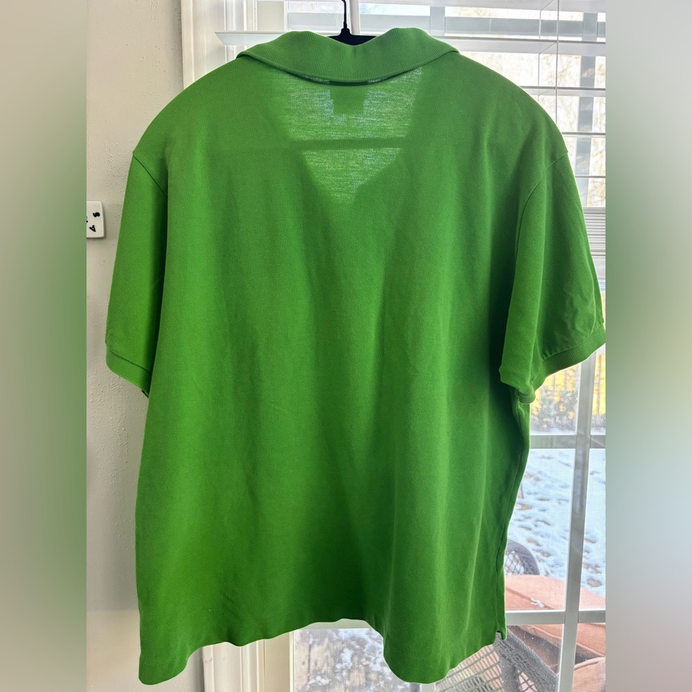Lacoste Mens Polo Short Sleeve Shirt Green Size 6 Good Used 100% Cotton - Picture 5 of 9
